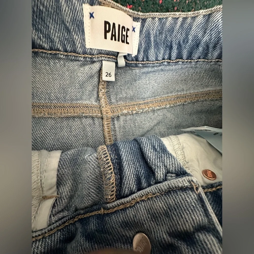 PAIGE Aideen Seamed Denim Mini Skirt Razz NWT 26 Rare
